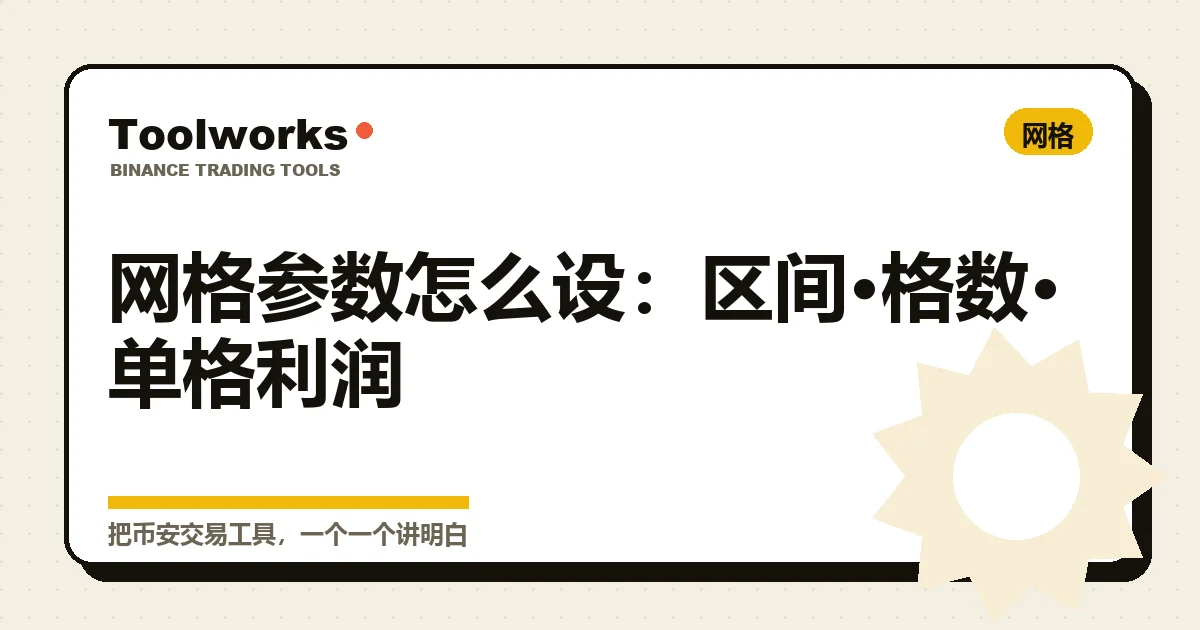 手绘风格的网格参数示意：价格区间被几条横线分成若干格，旁边标着区间、格数、单格投入